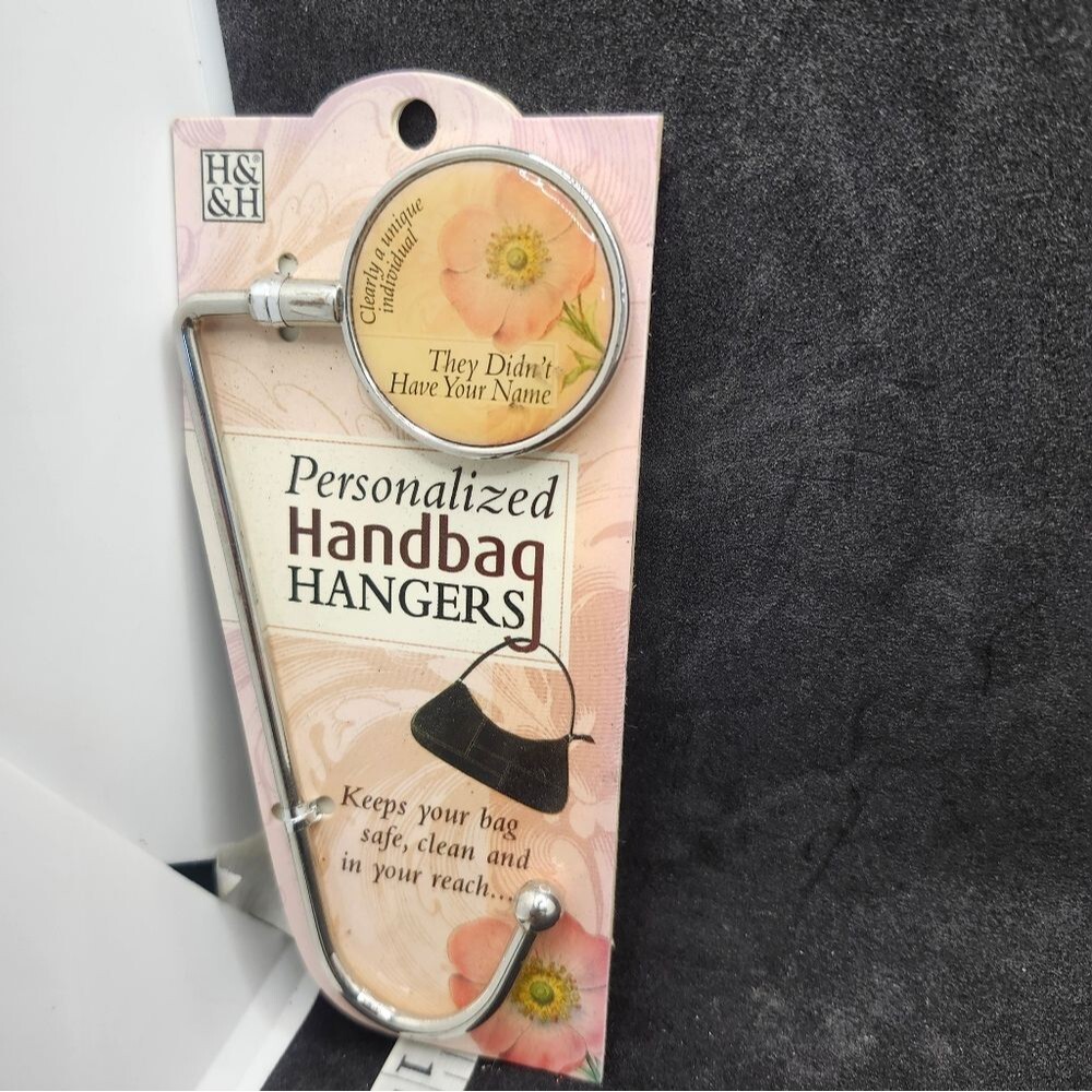 H&H They Didn't Have Your Name Handbag Hanger Floral Purse Hook NWT